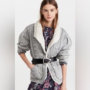 Isabel Marant Dipauline Denim Shearling Jacket